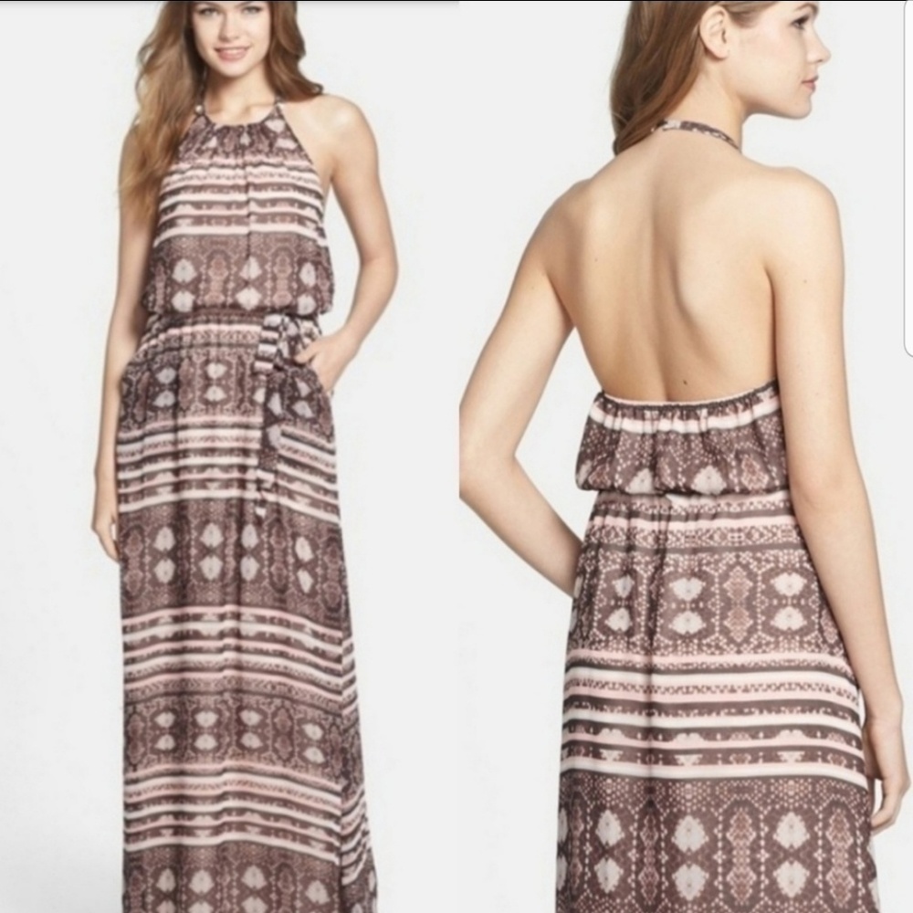 NWOT Jessica Simpson print halter maxi